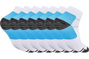 Pnosnesy 6/7 paires de chaussettes de compression chaussettes fasciite plantaire pour hommes et femmes chaussettes de sport basses chaussettes de sport