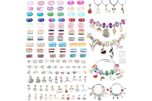 TonJin Girls Charm Bracelet Jewelry Making Kit, 150Pcs Unicorn DIY Craft Art Set Charm Bracelets Kits Creative Birthday Gifts for Girl Age 6 7 8 9 10 11 12 Year Old Kids