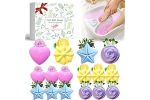 Lanwexy Bath Foot Bombs, 16 Pack Foot Soak with Bath Salt and Tea Tree Oil. Organic Natural Handmade Aroma Pure Essential Oil Bubble Foot Balls for Foot Callus, Dry Cracked, Stubborn Foot Odor Scent.
