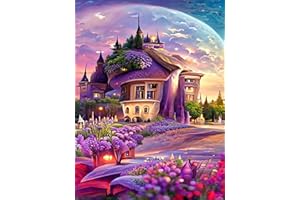 YZDZSW Diamond Painting, 5D DIY Diamond Art Painting Kit Full Drill, Painting by Numbers Full Drill Embroidery Crystal Cross Stitch Arts and Crafts for Home Wall Decor Adults 30x40cm (Lavender Castle)