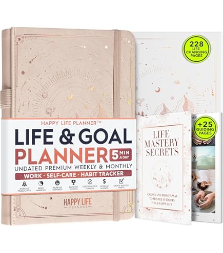 Life Planner Non Datato - Organizer 12 Mesi Per Produttività E Felicità, Con Adesivi E Bacheca Desideri - Foto 6