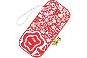 PALPOW Switch Tasche Kompatibel mit Nintendo Switch/OLED/Lite, Tragbar Switch case Tragetasche mit 10-Spiele-Karten Slots & Accessoires - Rot