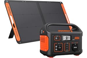 Jackery Explorer 500 Generador Portátil con 100W Panel Solar, 518Wh/500W Batería de Litio Ion Móvil con Pantalla LCD, Estación de Energía Solar para Camping, Autocaravanas, Emergencia, Apagón