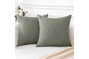 Artscope Jul kuddfodral set med 2 linne dekorativa fyrkantiga örngott kuddöverdrag 50 x 50 cm för heminredning soffa sovrum b