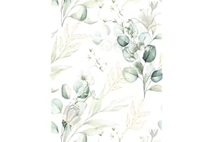 xupingjiti Papel pintado autoadhesivo con flores, hojas de acuarela y flores, papel de pared, lámina autoadhesiva, vintage, lámina decorativa para muebles, lámina adhesiva de vinilo de PVC