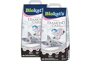 Biokat's Diamond Care Fresh Katzenstreu mit Babypuder-Duft - 2 Sack (2 x 10 L)