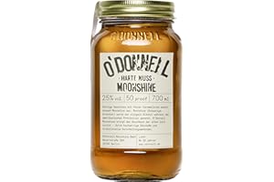 ‎O'DONNELL MOONSHINE O'Donnell Harte Nuss Likör Haselnuss mit Whiskey & Karamell Aroma (700ml) - Made in Berlin - Nusslikör im Original Moonshine Schnaps Mason Jar - 25% Spirituose Pur oder als Cocktail genießen