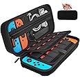 daydayup Switch Case Compatible with Nintendo Switch/Switch OLED - Carrying Case with 20 Game Cartridges, Protective Hard Shell Travel Case Pouch for Nintendo Switch Console & Accessories