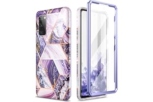 SURITCH Kompatybilne z etui Samsung Galaxy S20 FE, ochrona 360, silikonowe etui na tył telefonu z wbudowaną osłoną ekranu, odporne na wstrząsy, do Samsung Galaxy S20 FE (lawendowy fioletowy)