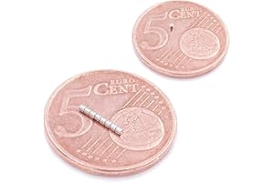 Brudazon | 20 Mini Imanes Discos 1x1mm | N52 Nivel más Fuerte - Los imanes de neodimio Ultra Fuertes | Imán del Poder para la Toma de Modelo, Foto, Pizarra Blanca | Pequeño, Redondo y Extra Fuerte