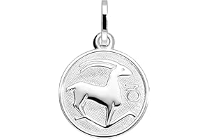 My Gold Pendentif Zodiaque (Sans Chaîne) Argent Sterling 925 Petit Ø 12mm Mini Signes Ronds du Zodiaque Zodiaque rond MOD-07067