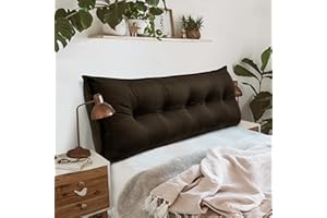 ‎JOHNEAR Johnear Rückenkissen für Sofa Rückenlehne Bett Lesekissen, Samt Bücherkissen Großes Lendenkissen Kopfteil Bett Kopfkissen Wandkissen Beinkissen (Braun，160x8x50cm)