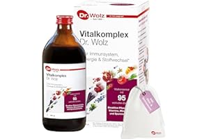 ‎DR. WOLZ Dr. Wolz Vitalkomplex 500ml Kombipaket mit Obst- und Gemüsenetz - Mikronährstoff-Komplex mit 95 Zutaten - Vitamine, Mineralstoffe, Spurenelemente & Sekundäre Pflanzenstoffe – für Immunsystem- vegan