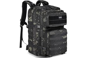 HOMIEE 45L Military Backpack for Men, Tactical Rucksack Hiking Backpack Army Camouflage Backpack Assault Pack 3 Day Bug Out Bag Survival Daypack Trekking Camping Fishing Hunting Travel Rucksack