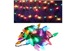 VERCICO LED Cuerdas Guirnalda Luminosa Batería Luces para Árboles de Navidad Batería Multicolor Decoración de Navidad Interior/Exterior 50 LED