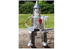 My Square Mile Tin Man Garden Metal Statue, 3 Size Options, Suitable for Indoor/Outdoor Use (Mini Sitting (22cms))