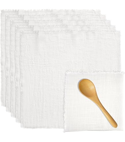 Lot De 6 Serviettes En Tissu Faites à La Main - 42 X 42 Cm - Avec