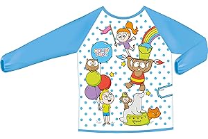 Maped Color'Peps Tablier de Protection pour Enfant de 18 mois à 5 ans - Peinture et Loisir Créatif - Imperméable et Nettoyage Facile - Motif Fille et Garçon