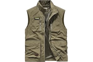 MeiLayM Herren Outdoor Weste mit Vielen Taschen Ärmellose Anglerweste Leicht Atmungsaktiv Ärmellose Jacke Jagd Fotografie Camping Sommer Multifunktionsweste Nylon Angeln Weste