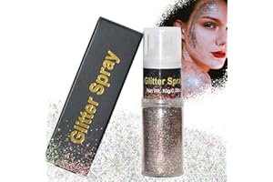 HTRUIYATY Spray Paillette Cheveux et Corps,Glitter Makeup Spray Poudre Ultrafine pour Paillettes Visage Festival Maquillage Paillette Fête Vetement Multicolore