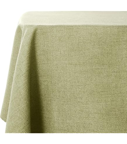 TWYYDP Rettangolo di Tovaglia di Natale Verde,Tovaglia di Lino in Cotone Stampato con Carillon di Vento Giallo Tovaglia Ristorante, Tovagliato Natalizia,140x160cm