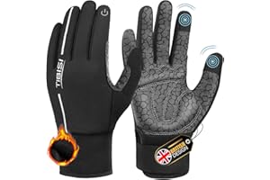 TIBISI Gloves for Men Women Winter Thermal Cycling gloves Windproof Touchscreen Anti-slip Outdoor Bicycle Biking Running Gloves