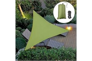 INHDBOX Triangle Sun Sail Shade Awning Canopy 4x4x4m, Waterproof Sunscreen Anti-UV Sun Sail with Free 3 * 2m Rope, Perfect for Outdoor Garden Patio Party