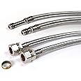 Xcel Home M10 (10mm) x 15mm Compression Flexible Tap Connector Hose 500mm | Replacement Flexi Pipe Tails for Monobloc Mixer Tap Kitchen Sink Bathroom Basin | Easy DIY Fitting Plumbing Installation