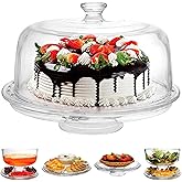 JOEY'Z kantareshwar EXTRA LARGE 6 in 1 Cake Stand with Dome Lid Multifunctional Serving Platter and Cake Plate, Salad Bowl/Ve