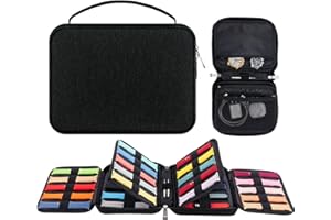 Enbagold Uhrenarmband Organizer Tasche, Erweiterbar Uhrenarmband Aufbewahrungstasche Hält 40 Riemen, Wasserdicht Nylon Watch Armband Aufbewahrung für Uhrenarmband und Uhrenarmband-Pins (Schwarz)