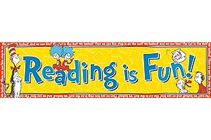Eureka Dr. Seuss Cat in the Hat 'Reading is Fun' Back to School Classroom Decoration, 12'' x 45''