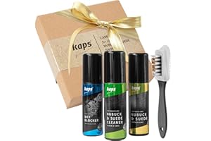 Kompletny Zestaw do Czyszczenia i Pielęgnacji Obuwia Wykonanego z Zamszu lub Nubuku Firmy Kaps, Doskonały Pomysł na Prezent, Zapakowany w Specjalnym Prezentowym Pudełku