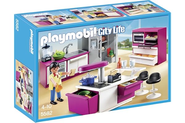 Playmobil - 5582 - Jeu De Construction - Cuisine avec Ilot