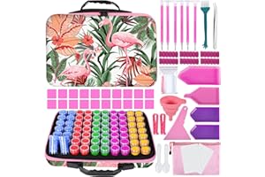 NCKIHRKK Diamond Painting Accessoires, 70 Emplacements Boite Diamond Painting Rangement, Flamants Rangement Diamond Painting pour Broderie Diamant Kit Complet Enfant Adulte