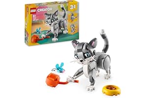LEGO Creator 3-en-1 Le Chat Joueur - Figurine d'animal Se Transformant en Maquette de Chien ou de Pigeon - Cadeau d'anniversaire Original pour Fille ou Garçon dès 8 Ans 31163