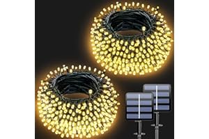 Electight Guirlandes Lumineuses Solaires Étanches - 20m 200 LED pour Pergola/Mur/Clôture, Jardin, Extérieur | 8 Modes de Clignotement | Autonomie 8-10h | IP65 | Décoration Festive Écologique