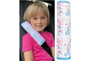 HECKBO 1x voiture protège-ceinture licorne ceinture de sécurité, protection épaule, coussin pour épaule, épaulière, siège enfant, siège auto, siège vélo enfants garçons