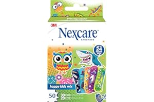 Pansements Nexcare Happy Kids Mix Plasters, Assortiment, 50/Boîte