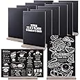 WOPPLXY 12 PCS Mini Chalkboard Signs, 22x15CM Double Sided Small Chalk Boards with Wooden Stands, Tabletop Black Message Boards with Erase for Pricetags, Weddings, Party