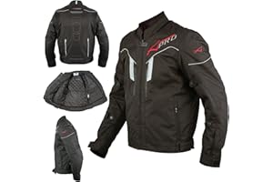 A-PRO Textile Blouson Moto Protections CE Respirant Réfléchissant Noir XL