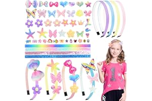 Yoirzit Accessori per Capelli per Bambine, 5-12 Anni Regali per Ragazze, Ragazze Accessori Capelli, Giocattoli D'Arte Per Creare Accessori Per Capelli Unici & Giochi Bambina (50 accessori)