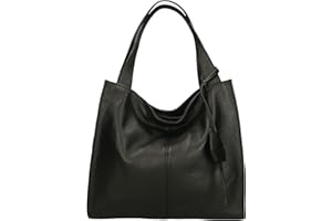 Chicca Borse Borsa a Spalla Donna in Pelle Made in italy 40x36x10 Cm