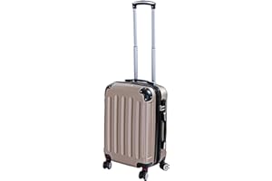 INVIDA Glüückskind Luxus Hartschalen Koffer Trolley mit 4 Zwillingsrollen in Champagne Größe: M