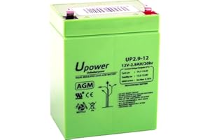 MASTER U-POWER U-Power - Batería piombo AGM Sigillata 2.9Ah 12V - Faston F1 4.8mm