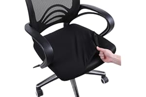 smiry Stretch Chair Seat Covers for Office, Black 1PC Jacquard Office Chair Slipcovers