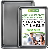 Nutrichef Oven Trays, Set of 2, Large and Medium, Serving Trays, Stackable, Durable, Non-Stick