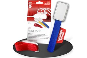 ‎LABEL THE CABLE LABEL THE CABLE® 10 STK Klett Kabelbeschriftung bunt Kabelbinder wiederverschließbar, Kabeletikett, Klettband, Kabelmarkierung, perfektes Kabelmanagement, PC Zubehör, Markierung Mehrfachsteckdose