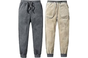 Yutdeng Pantaloni Sportivi Uomo Foderati in Pile Sherpa Inverno Pantaloni della Tuta da Jogging con 2 Tasche e Fascia Elastica per Sport Tempo Libero Palestra Allenamento (M-3XL)