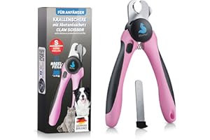 BluePet Coupe-Griffes pour Chien, Chat et Petits Animaux - Lime à Ongles intégrée - Coupe-Ongles Efficace (Rose, S Petits animaux)