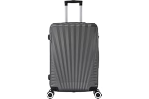 TROLLEY ADC - Valise Cabine 55x34x23 - Rigide, Légère 2,5 Kg - 39 litres - 4 Doubles Roues Silencieuses - Maniable, Pratique et Étanche - Collection Elegance - Gris Anthracite